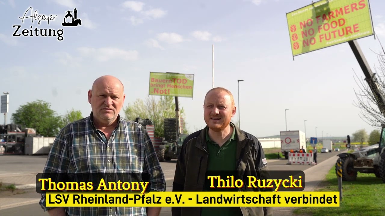 Bauerndemo am Rande des Kanzlerbesuchs am 08.04.2024 in Alzey