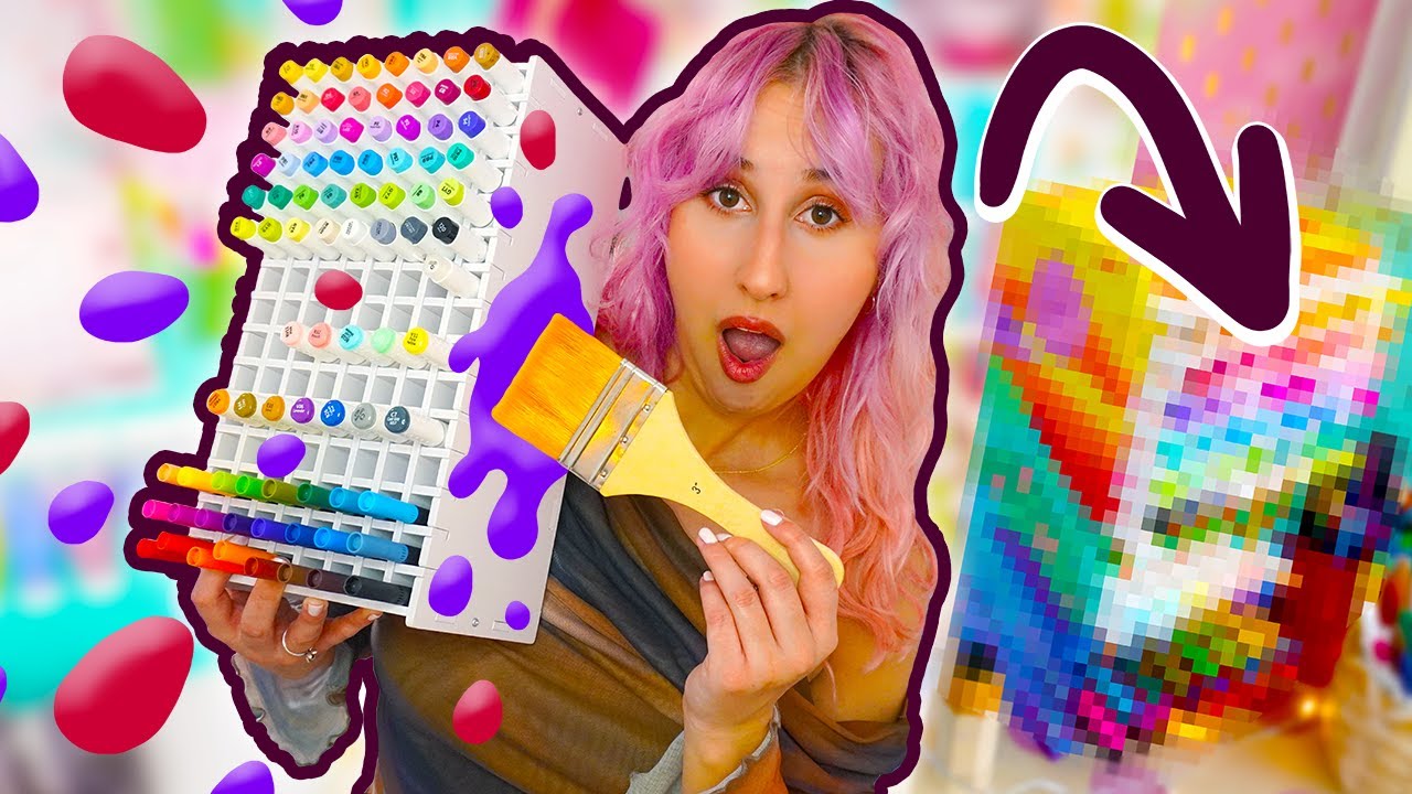 TRANSFORMING a Marker Stand with Acrylic Paint!! (Painting my Dream Art Studio)