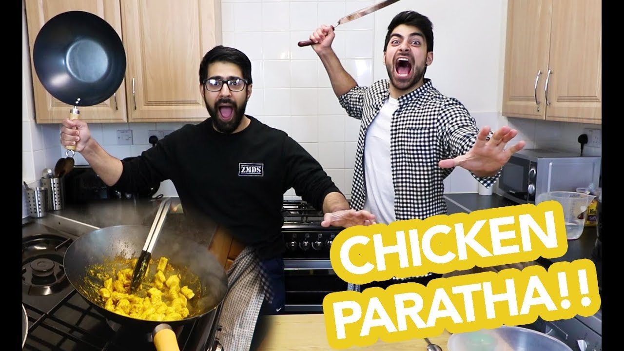 In The Kitchen - Chicken Paratha Rolls!! FT. MY BROTHER