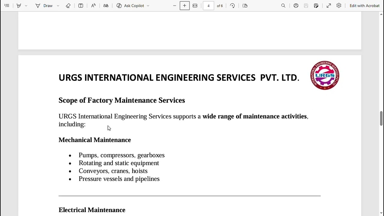 Factory Maintenance Services | Industrial Reliability & Compliance Solutions | URGS International