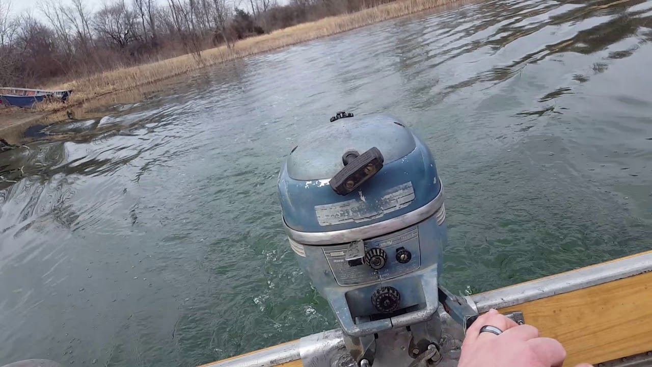 1953 Evinrude Lightwin 3hp Outboard Motor Pond Test