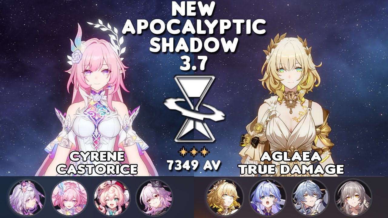 New Apocalyptic Shadow v3.7 | E0S1 Cyrene x Castorice & E0S1 Aglaea | 7349 AV | Stage 4 - 3⭐| HSR