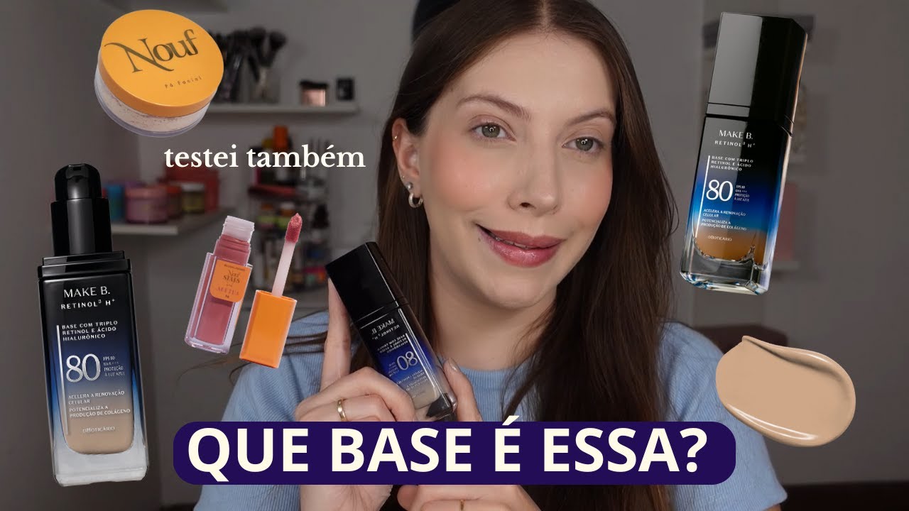 NOVIDADE O BOTIC&Aacute;RIO BASE MAKE B TRIPLO RETINOL + Blush e P&oacute; Solto NOUF