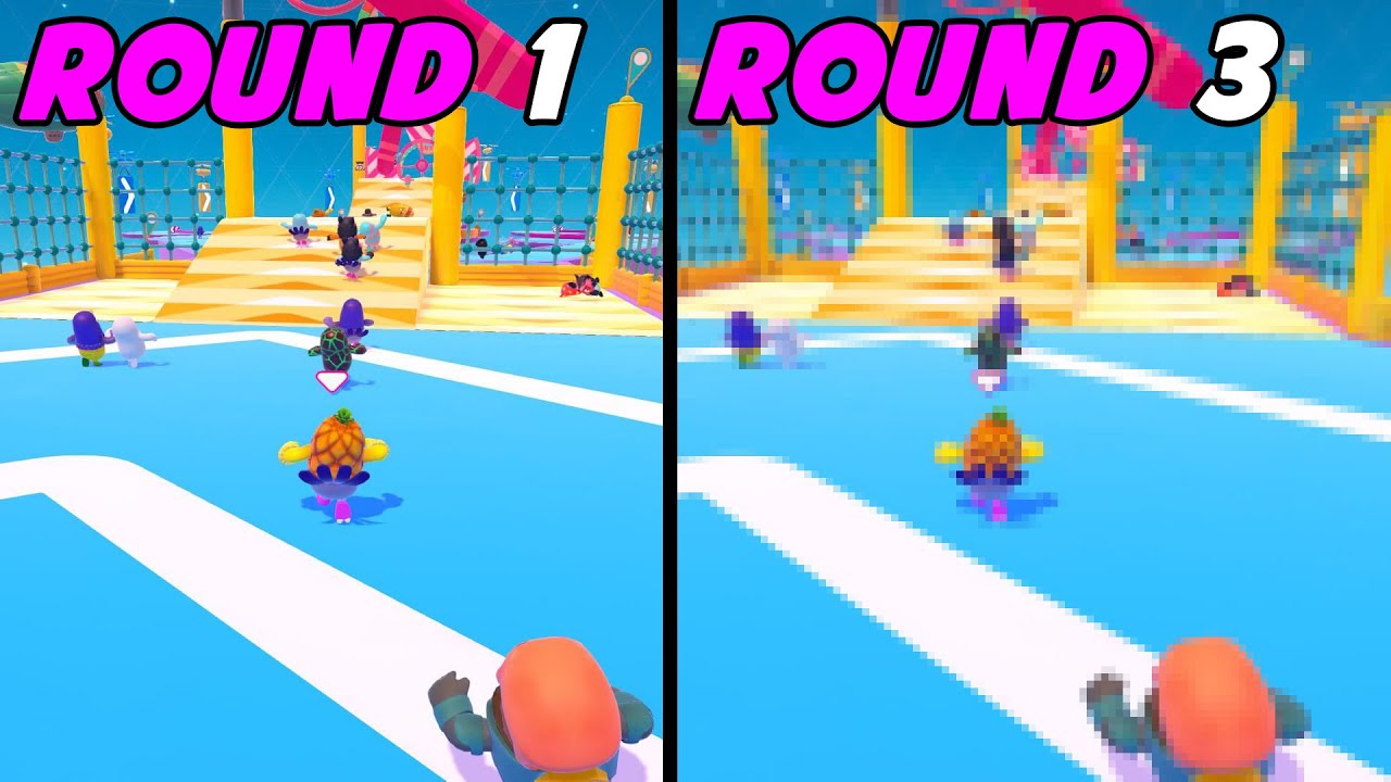 Fall Guys But Every Round I *LOWER* My Graphics... (Fall Guys Rage!)