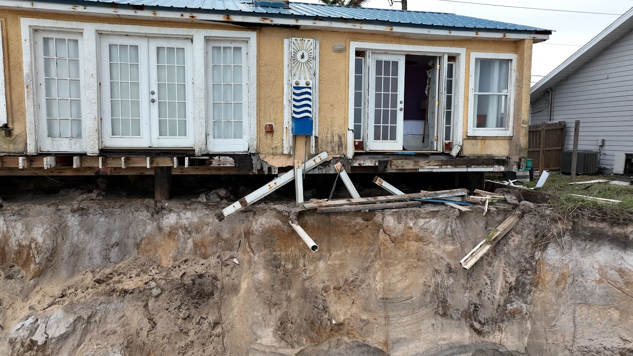 Drone Video from St. Johns County Florida Of Massive Beach Erosion And Storm Damage - 11/11/2022