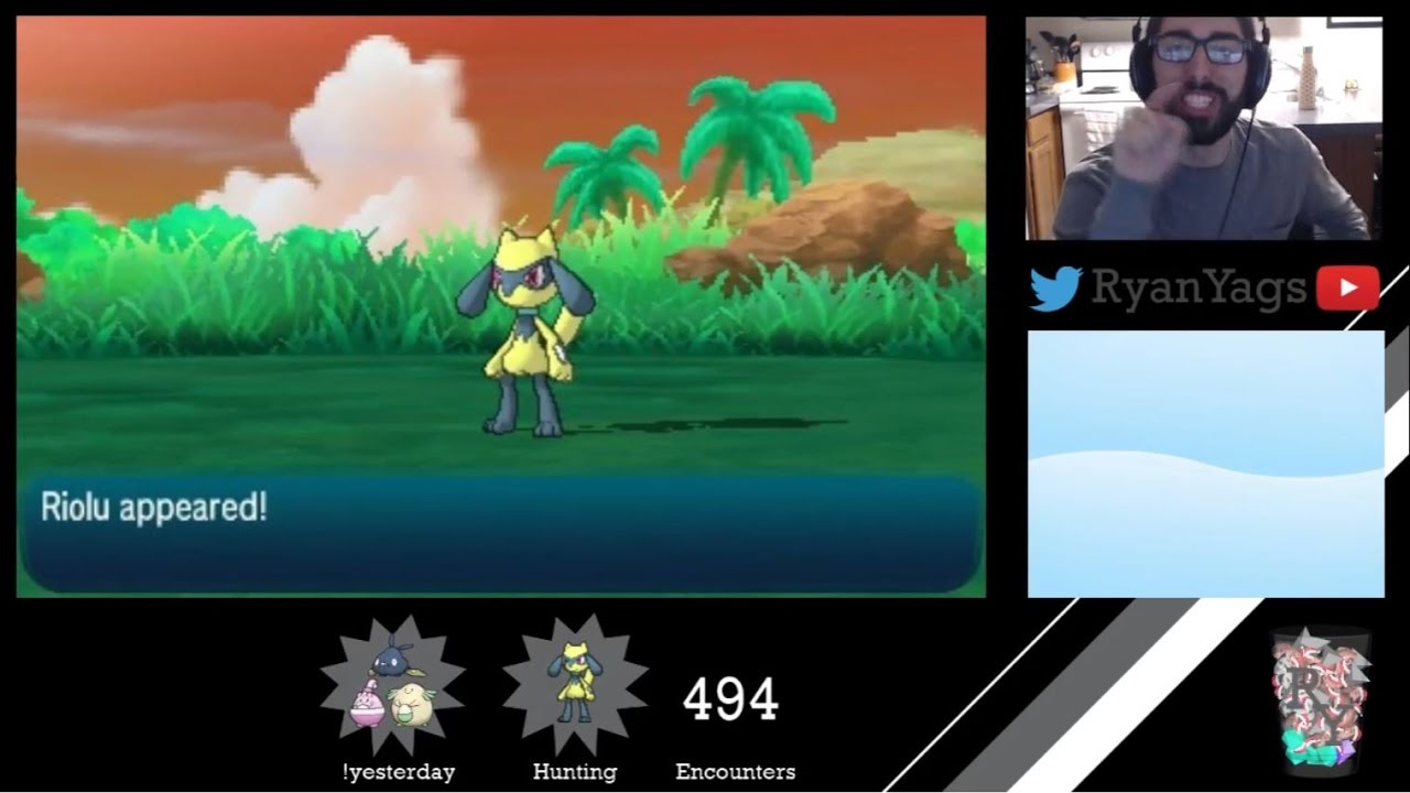 Shiny Riolu after a NERVE WRACKING encounter in Pokemon Sun and Moon