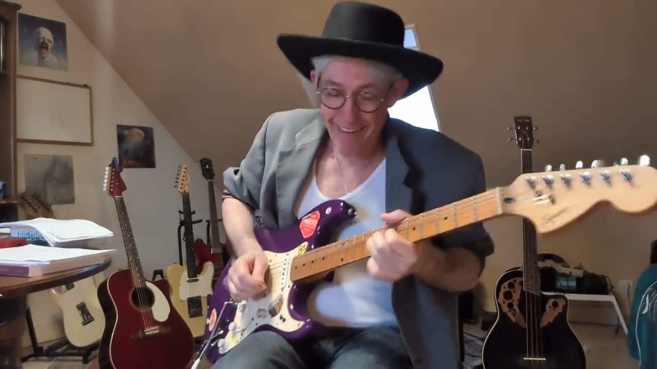 Playing some blues licks