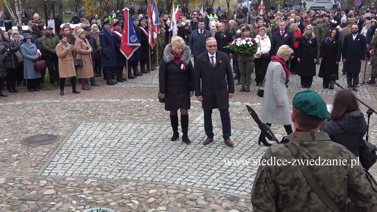 Siedlce. 107 rocznica odzyskania niepodległości Składanie kwiatów  11.11.2025r.