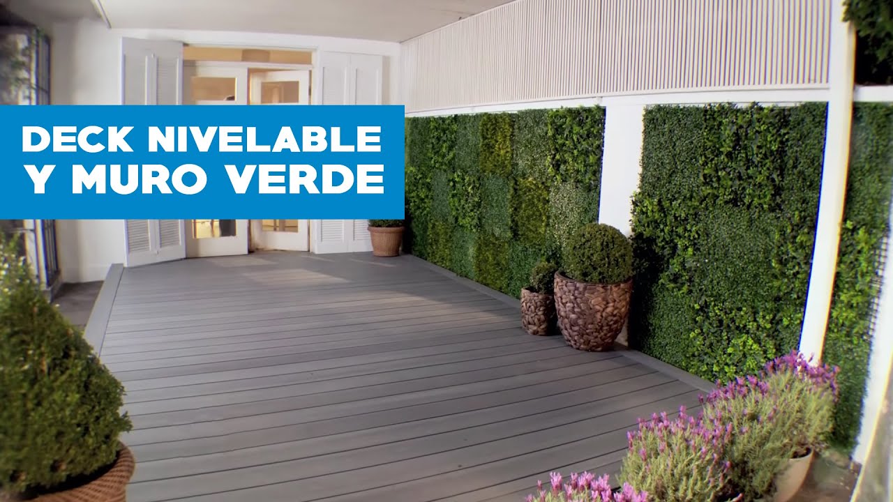 Cómo instalar un deck nivelable de PVC y un muro verde