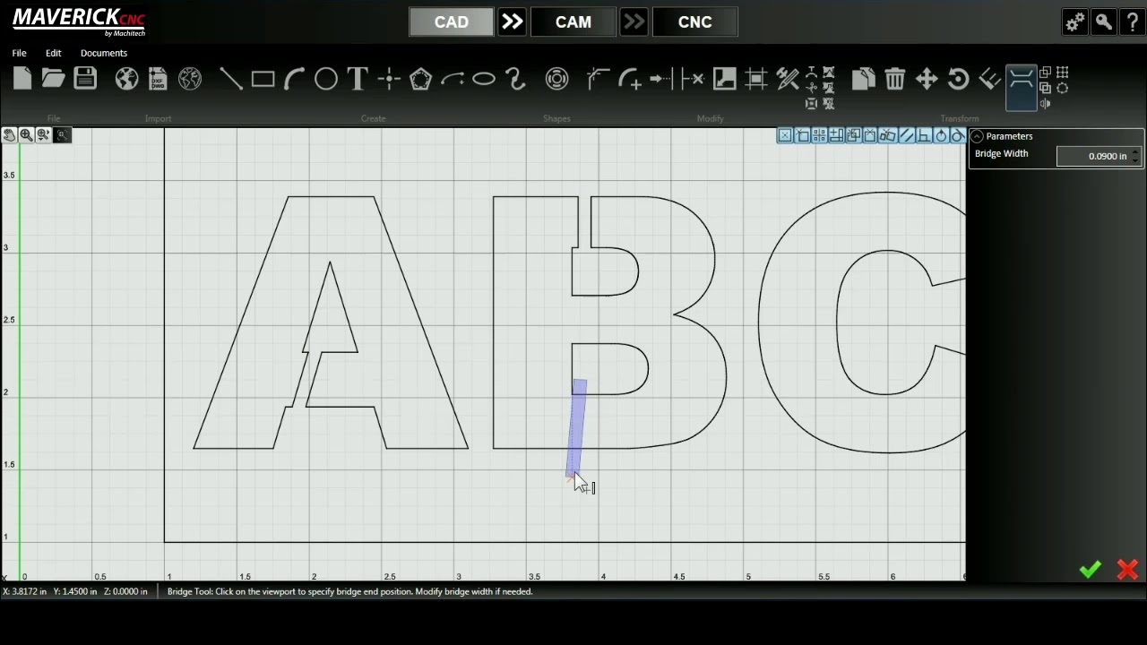 How to use the Bridge Tool with MaverickCNC CAD/CAM/CNC Software