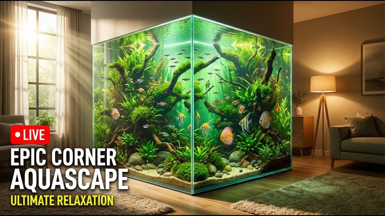 Top 25 Beautiful Corner Aquarium With Green Nature - Best Indoor Aquarium Design.#fish #viral