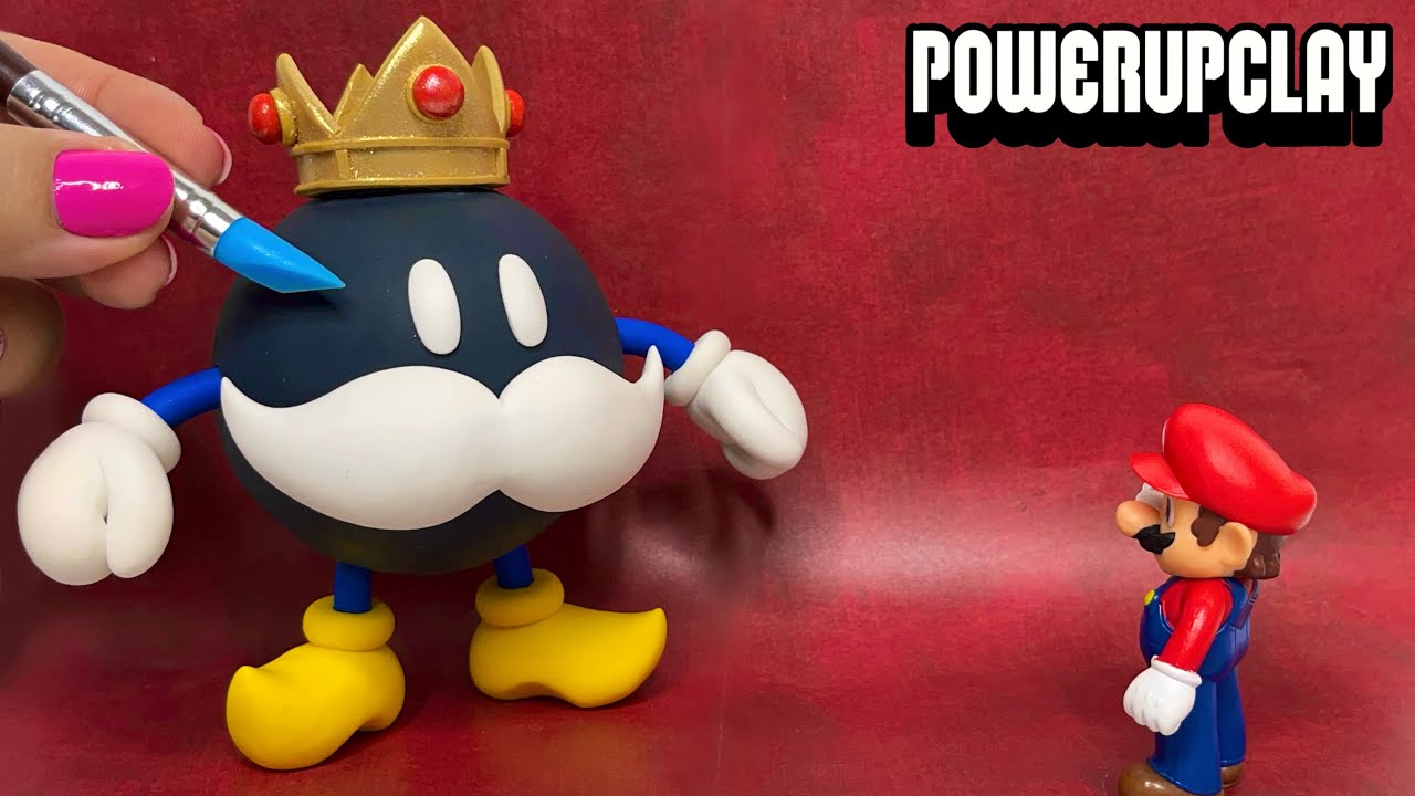 Making King Bob-omb from Super Mario with Polymer Clay
