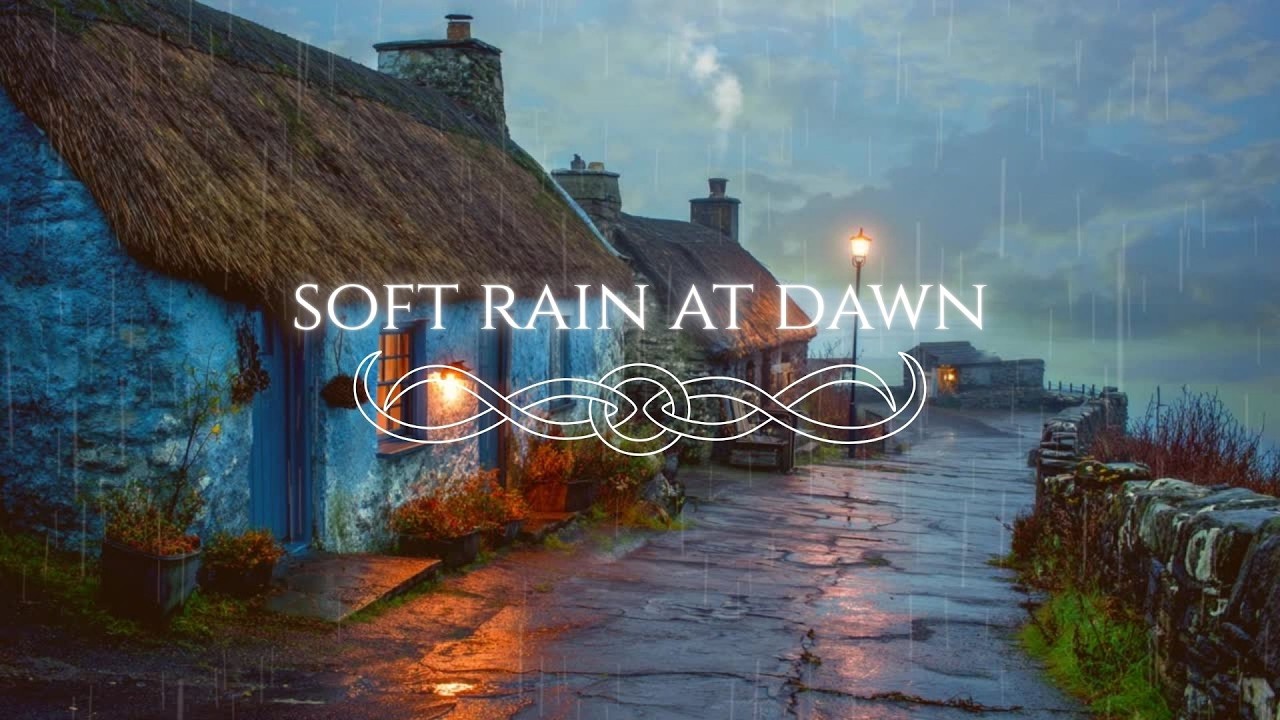 Rainy Irish Harbour at Dawn | Celtic Chant Sleep Music & Peaceful Ambience