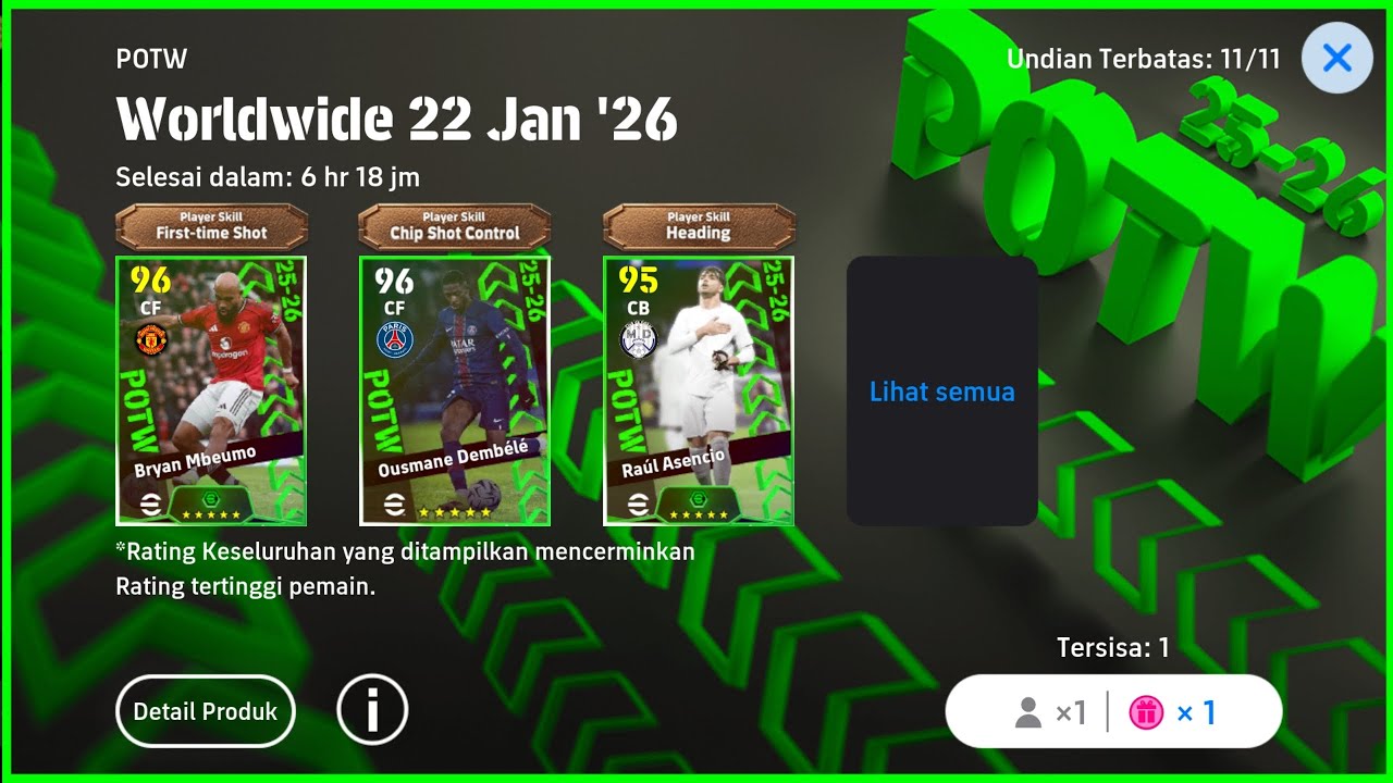 GACHA POTW WORLDWIDE EFOOTBALL 2026 MOBILE