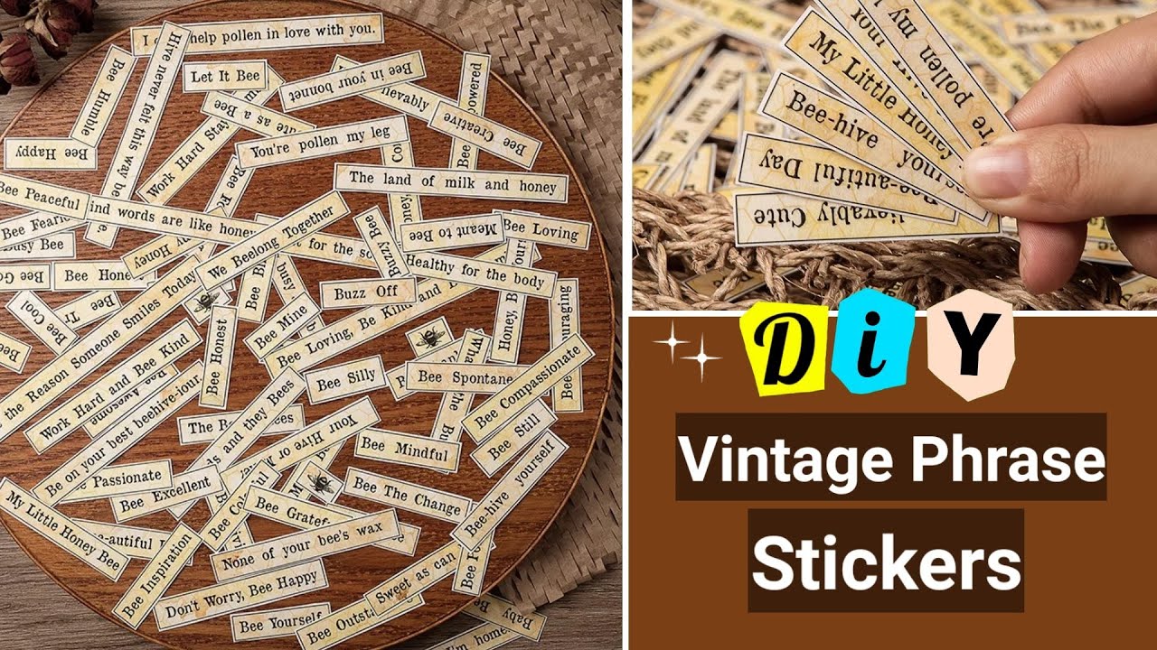 How to make vintage quotes stickers for journal _ DIY phrase stickers at home