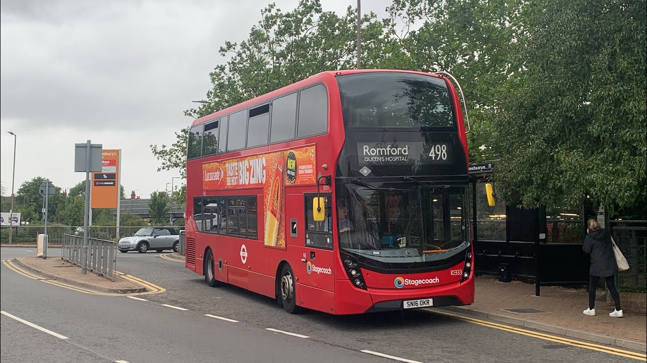 *Thrash + Fast* | Journey on route 498 | Stagecoach London 10333 SN16OKR | ADL E40D MMC