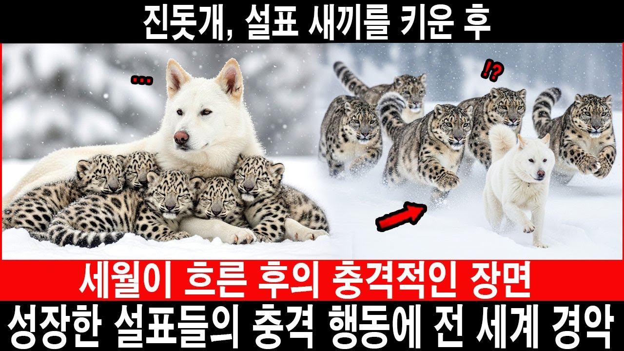 [해외감동사연] 이 진돗개는 다섯 마리의 눈표범 새끼를 키웠습니다 — 그런데 그들이 자라자 믿을 수 없는 일이 일어났습니다!