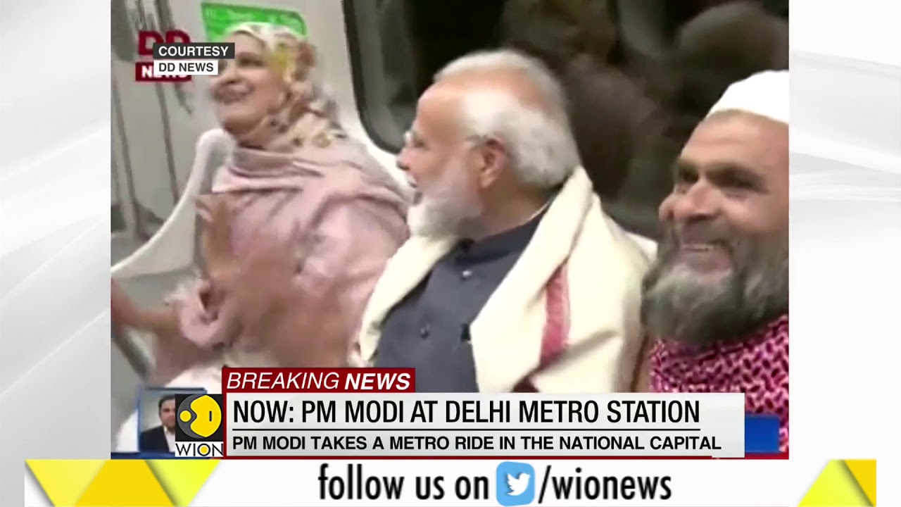 PM Modi takes Delhi Metro ride to ISKON temple