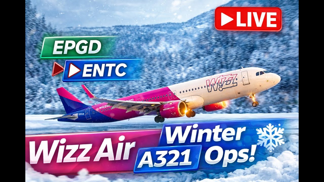 LIVE | Wizz Air A321 Winter Ops ❄️ EPGD ➝ ENTC | Extreme Cold Weather Landing | MSFS 2024