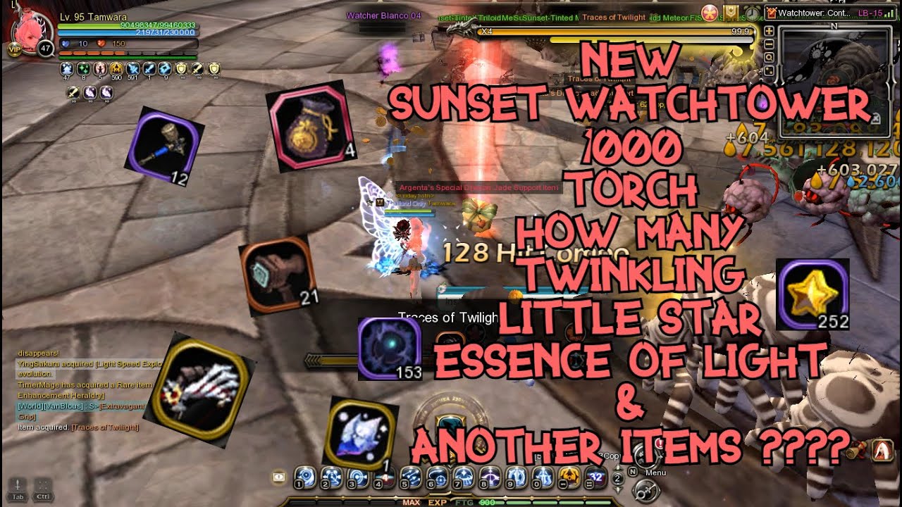 Dragon Nest SEA - New Sunset Watchtower 1000 Torch How Many Twinkling Little Star & Other Items ???