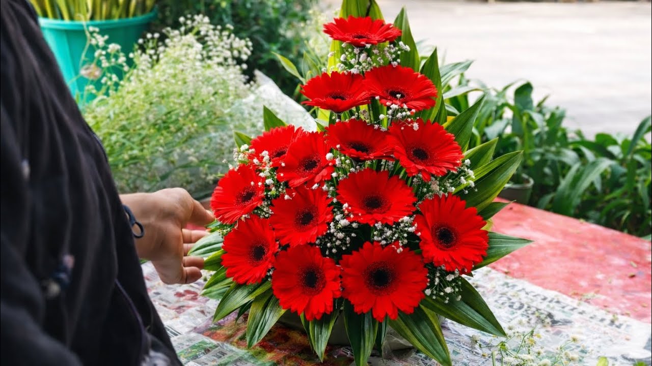 How to Make a Beautiful Gerbera Flower Arrangement | Easy Flower Decoration Idea’s Florist Sujeet 