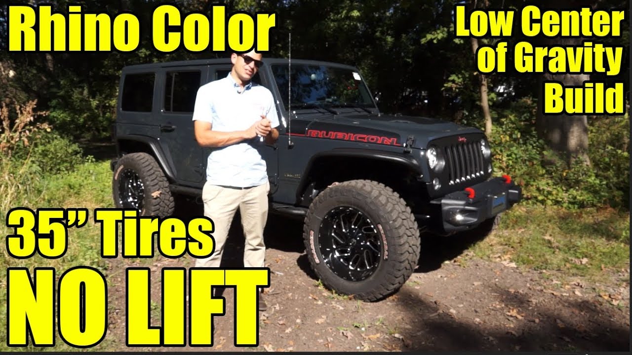 35-дюймовые шины, БЕЗ ЛИФТА! Новейший Jeep Wrangler с низким центром тяжести! Лак Rhino, НОВЫЕ кр...