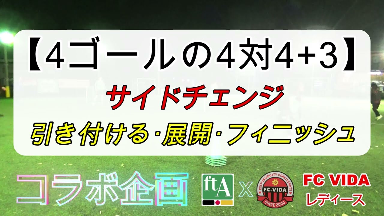 4ゴールの4対4+3【サイドチェンジ➞フィニッシュ】（Tr192）