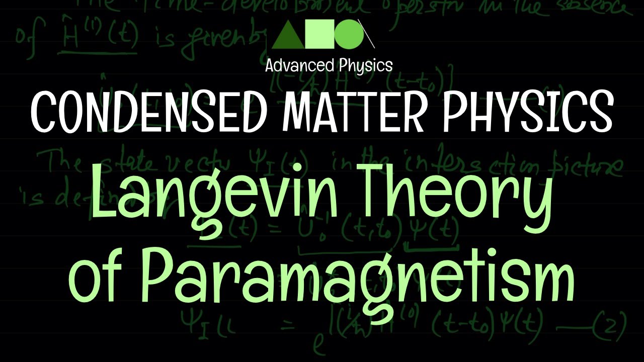 Condensed Matter Physics - Paramagnetism : Langevin Theory of Paramagnetism