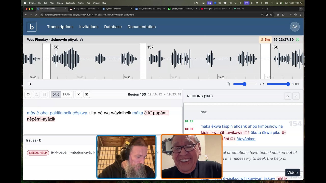 Sunday night transcribing with Wes Fineday