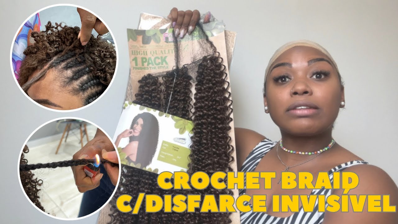 COLOQUEI CROCHET BRAIDS COM DISFARCE INVISÍVEL | vários truques em um vídeo só. #crochetbraids