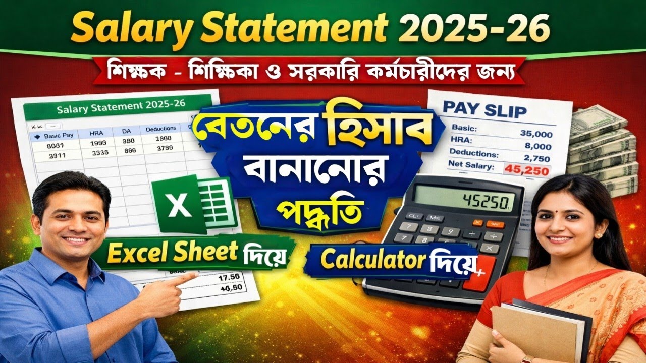 স্যালারি স্টেটমেন্ট বানানোর পদ্ধতি || Salary Statement Making Process For Teachers & Govt Employee |