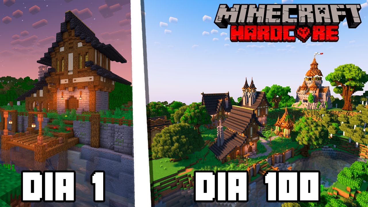 SOBREVIVI 100 DIAS CONSTRUÍNDO UM MUNDO PERFEITO NO MINECRAFT HARDCORE
