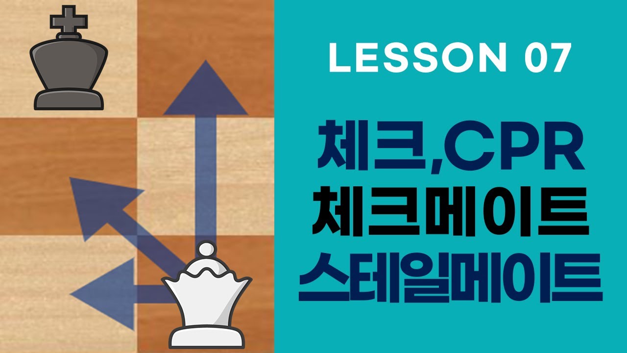 7강 : 체크, 체크메이트, 스테일메이트 (체스강의/입문/초급)