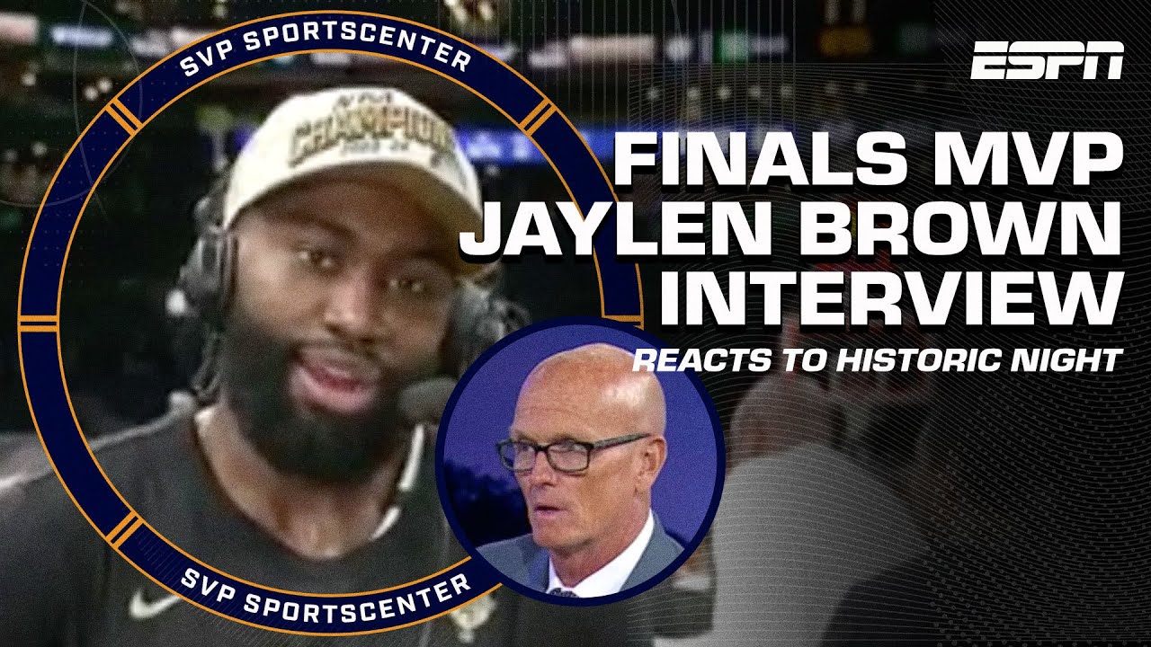 NBA Finals MVP Jaylen Brown reacts to winning Celtics' 18th NBA Championship 🏆 | SC with SVP