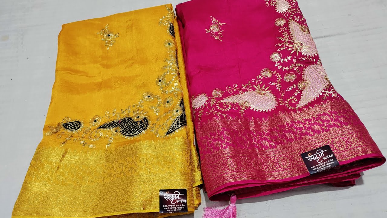🔥Jaipuri Pettan work Pure Dolla Silk Saree ...2022 @sanskritisarees #jaipurisaree #designersaree