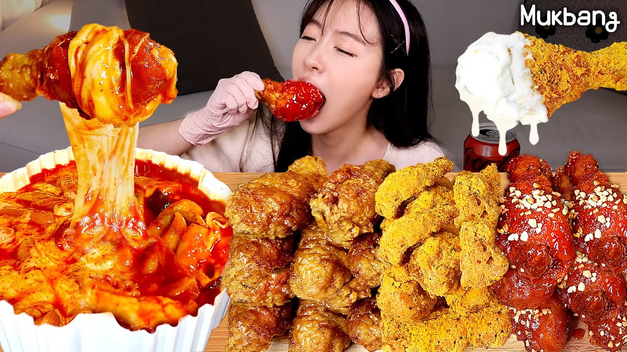 제대로 된 치킨먹방🍗엽떡+허니콤보, 뿌링클,자메이카통다리,양념치킨,핫 후라이드치킨,치토스치킨 등ㅣ치킨모음집 Korean chicken,tteockbokki Real Mukbang