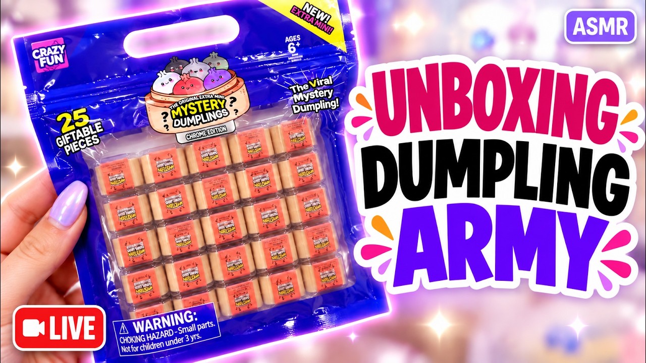 DUMPLING ARMY! 🥟RMS EXTRA MINI Dumpling Unboxing!  GIVEAWAYS! | 25 Pack MINI Series | ASMR Collector