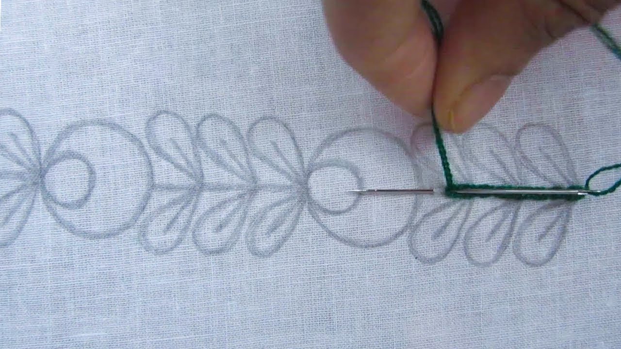 Hand Embroidery, Easy Border Line Embroidery Design