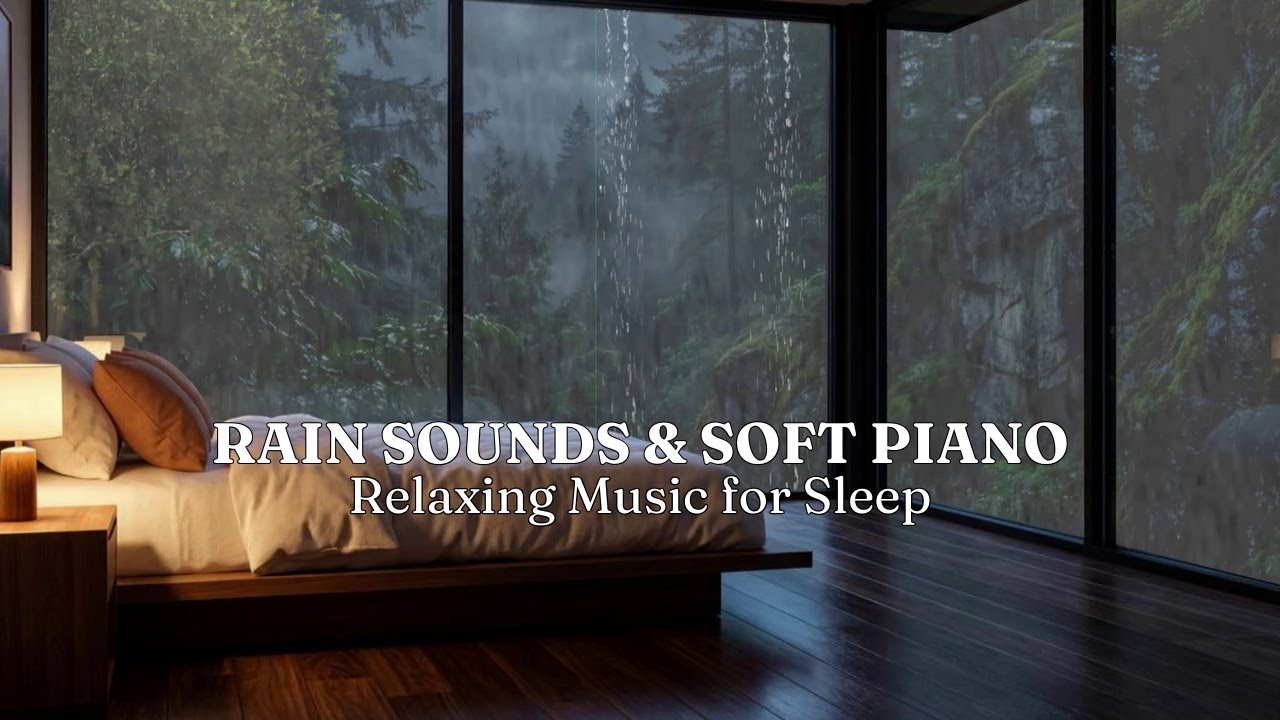 FALL INTO SLEEP INSTANTLY | Deep Sleep with Rain Outside the Bedroom, Peaceful Music, Soothing Music