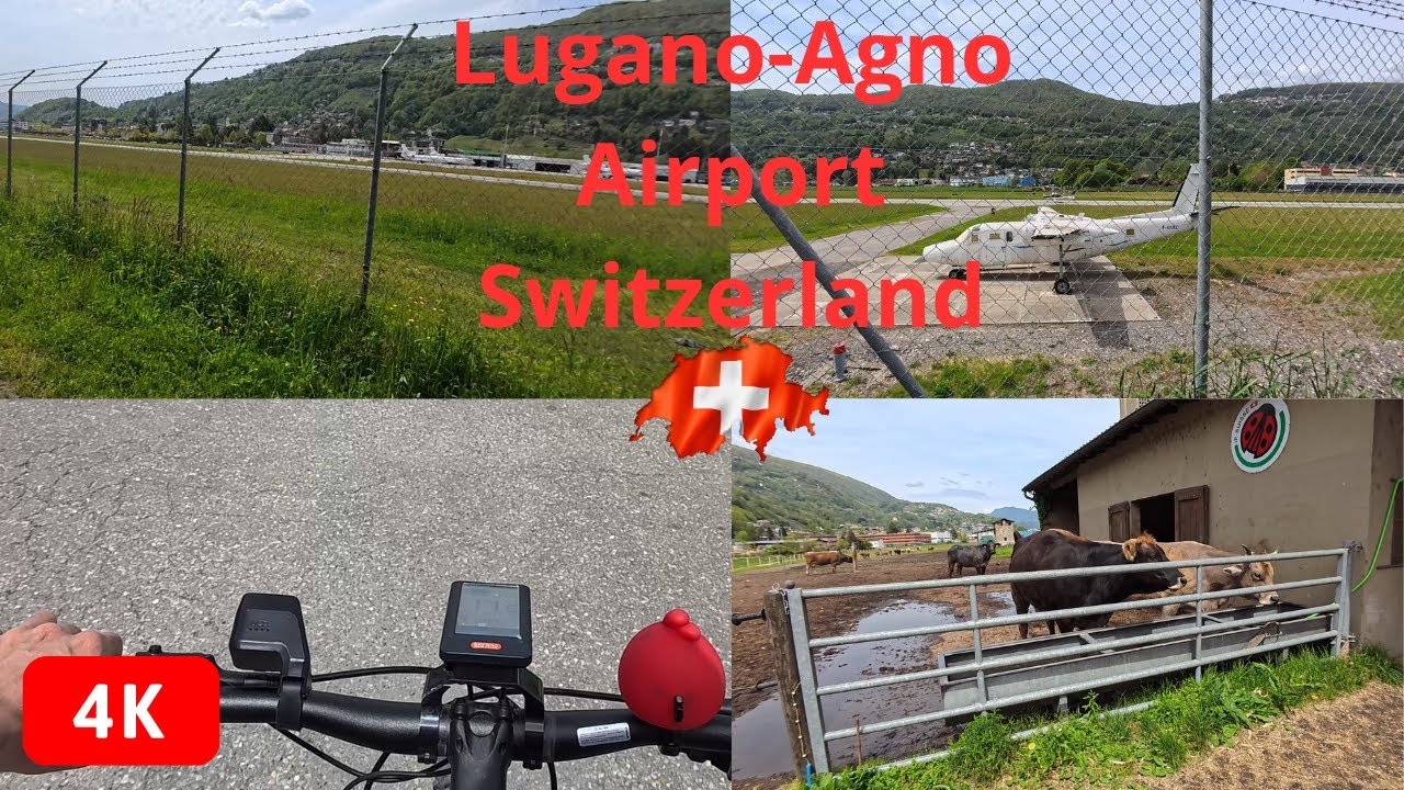 Switzerland 4K- Mini tour around Lugano-Agno airport.