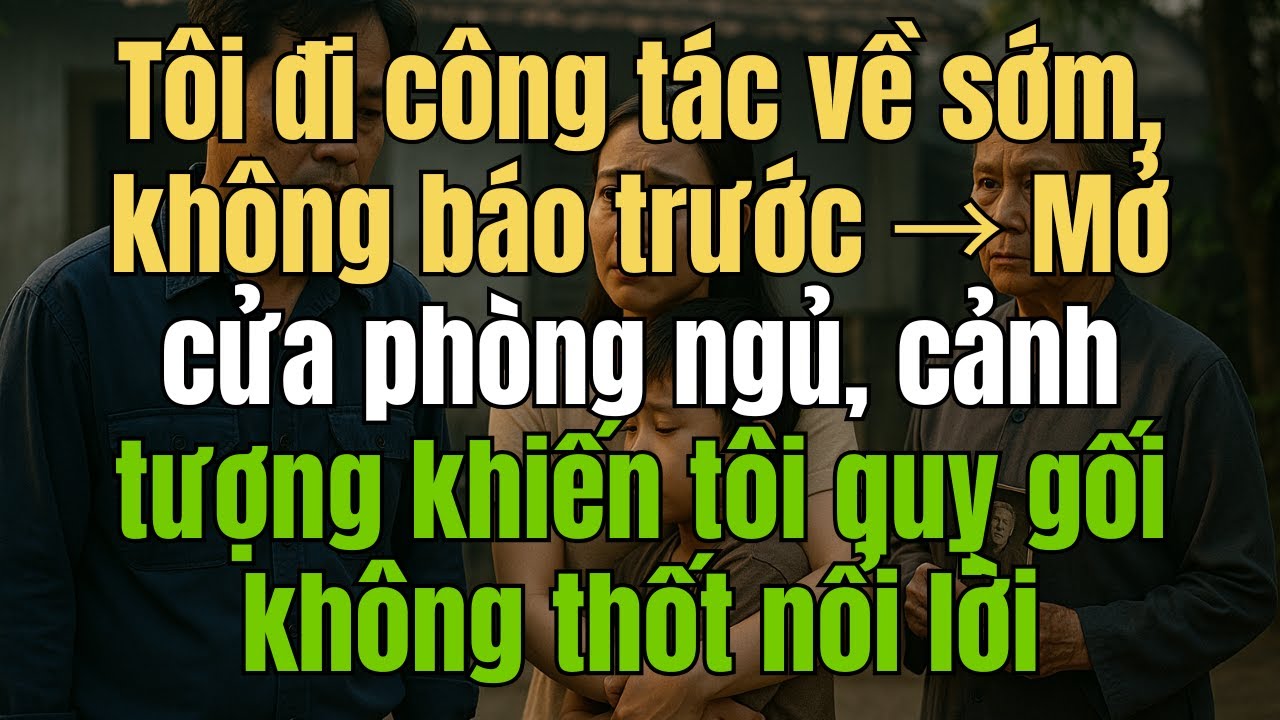 Tôi đi công tác về sớm, không báo trước → Mở cửa phòng ngủ, cảnh tượng khiến tôi quỵ gối