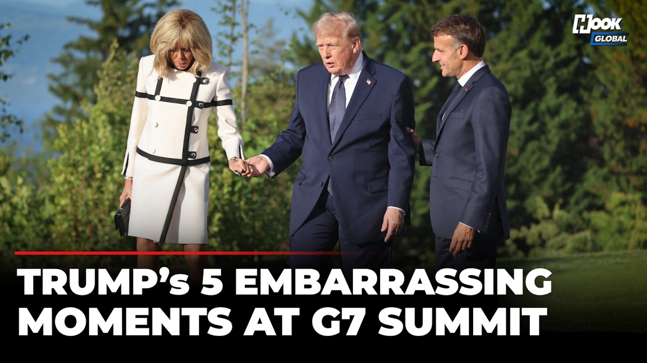 Неловкое рукопожатие с женой Макрона и жалоба на низкий стул: саммит G7 глазами Трампа в 5 вирусн...