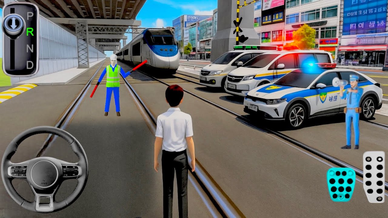 New Three Police Officer Cars vs Bullet Train - ios Game - Car Game - 3D Driving Class 2025