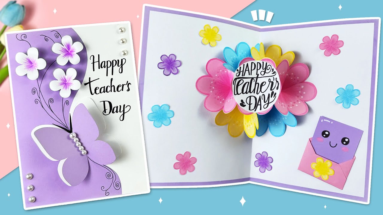 Học Ngay Cách Làm THIỆP 20/11 Độc Đáo Với Hoa Và Bướm Nổi Cực Đẹp 💐 | Pop-up Flower Card Idea 🌼