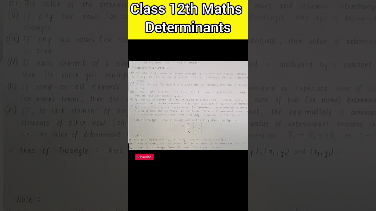 ##class12thmath##ch 4 formula Determinants ka all formula