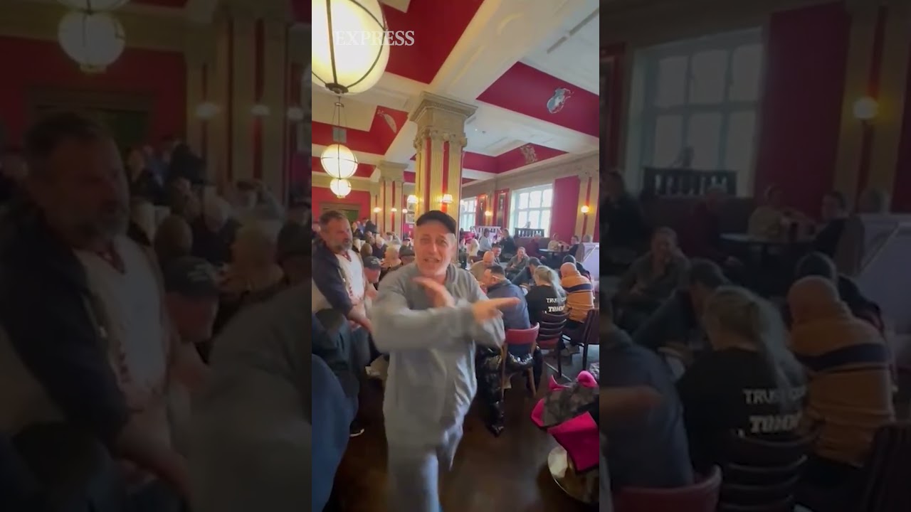 Shock moment Tommy Robinson chants erupt in packed Wetherspoons