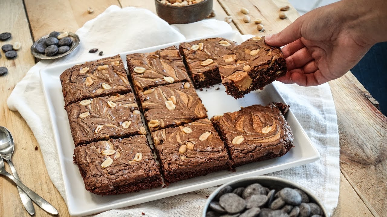 Brownie chocolat noir cacahuètes !