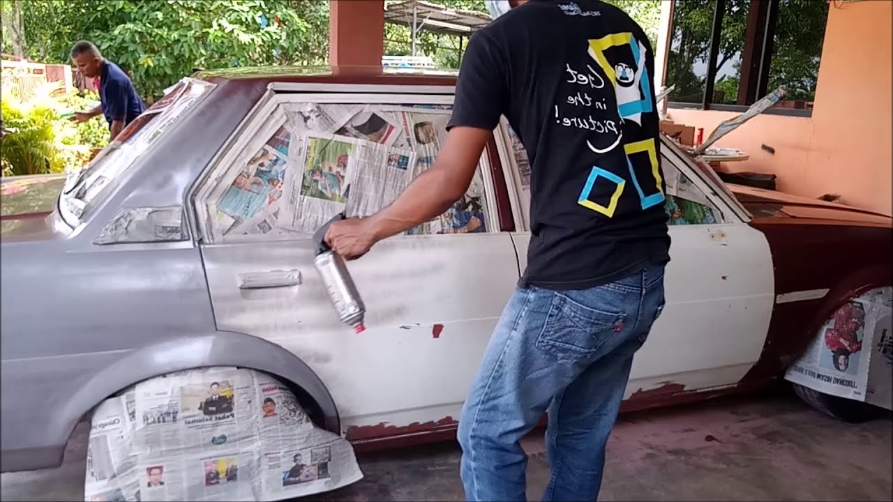 Cat Kereta Toyota KE70 Menggunakan Cat Tin Samurai 2K