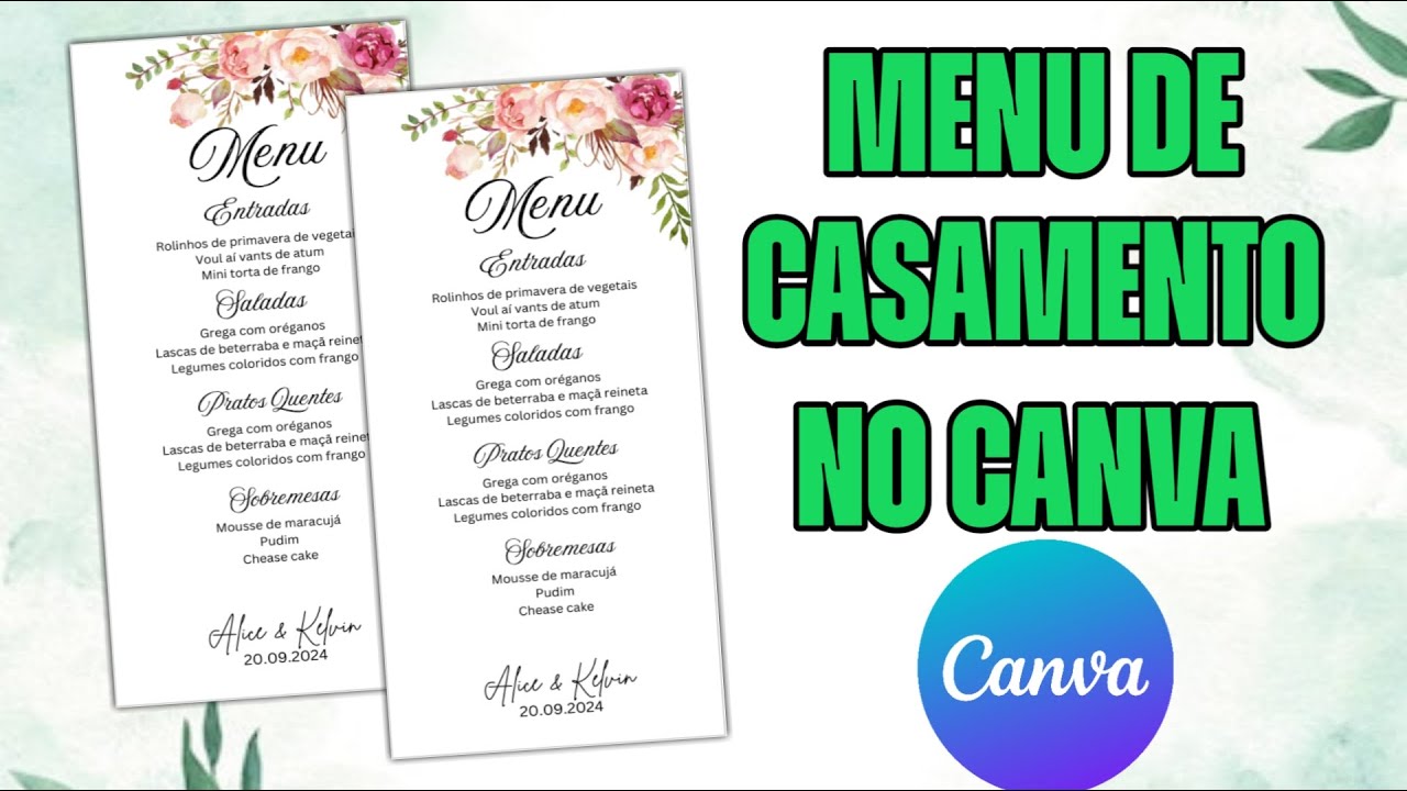 [PASSO A PASSO] COMO FAZER MENU DE CASAMENTO GRATUITA PELO CANVA |DIY WEDDING MENU