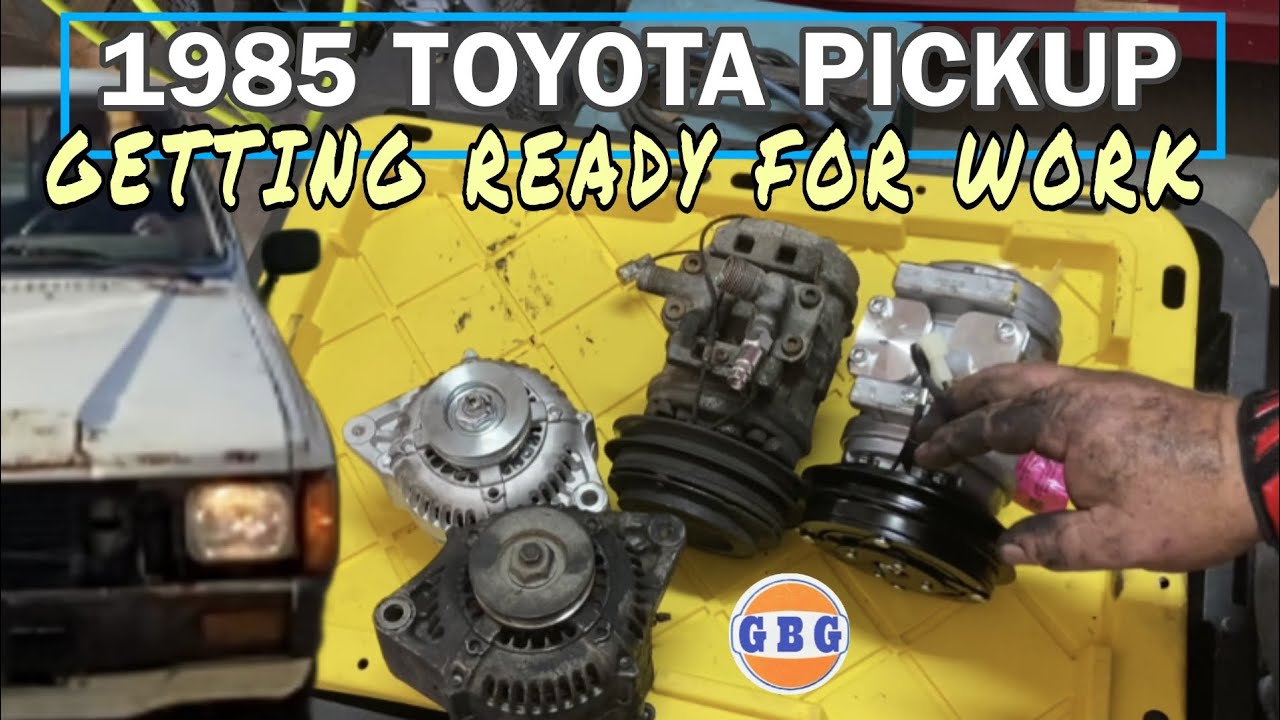 1985 Toyota SR-5 22RE gets new AC compressor, alternator, and valve adjustment....